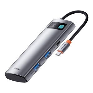 هاب 7 پورت بیسوس Baseus Metal Gleam 7 in 1 Multifunctional Type-C HUB B00030708811 توان 100 وات (1)