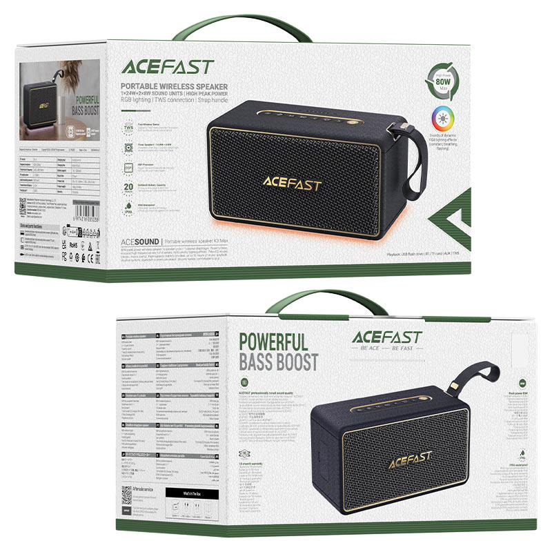 اسپیکر بلوتوث ایس فست ACEFAST K3 Max توان 80 وات رم و فلش خور (7)
