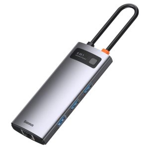 هاب شش پورت بیسوس Baseus Metal Gleam 6 in 1 Multifunctional Type-C HUB CAHUB-CW0G (2)