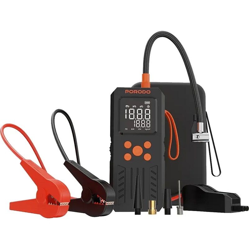 جامپ استارت و پمپ باد پرودو Porodo 4-In-1 Multi-Tool Inflator & Jump Starter PD15KJSPBK (1) جامپ استارت و پمپ باد پرودو Porodo 4-In-1 Multi-Tool Inflator & Jump Starter PD15KJSPBK (1)